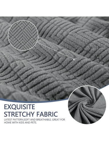 Funda de Sofá JIVINER Elástica 3 Cojines Rombo Gris Claro