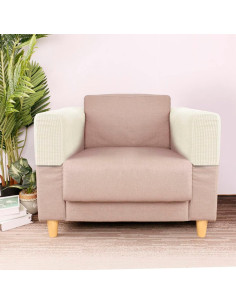 Funda Elástica para Reposabrazos Sofá HOLIDYOYO Beige 2 Pcs 2