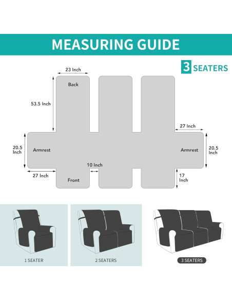 Funda de Sofá Recliner Easy-Going Impermeable 3 Asientos