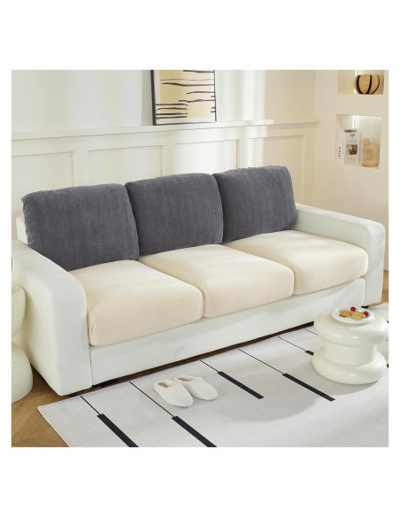 Funda de Cojín de Respaldo Grande WEYOND 3PC Chenille Gris