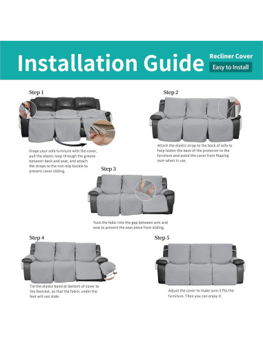 Funda de Sofá Recliner Easy-Going Impermeable 3 Asientos