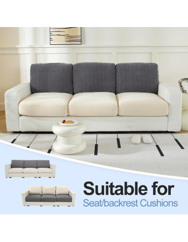 Funda de Cojín de Respaldo Grande WEYOND 3PC Chenille Gris