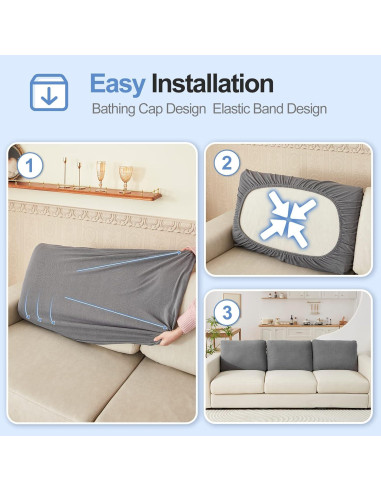 Funda de Cojín de Respaldo Grande WEYOND 3PC Chenille Gris