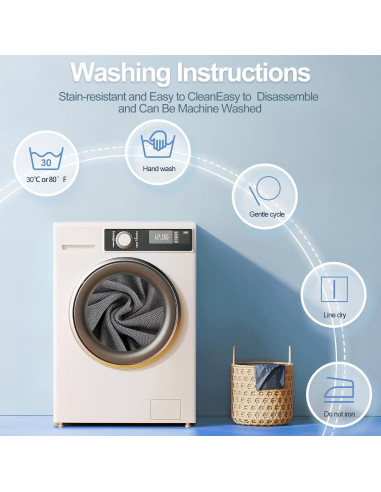 Funda de Cojín de Respaldo Grande WEYOND 3PC Chenille Gris