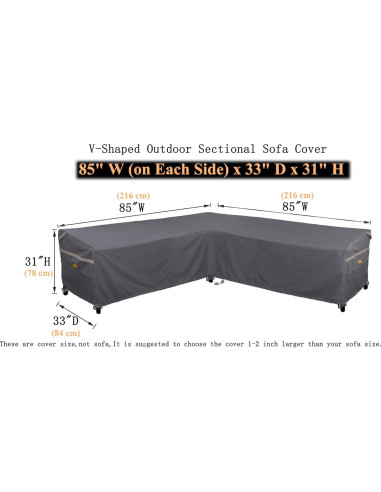 Cubierta de Sofá de Patio Garden Balsam 85" V Gris Oscuro