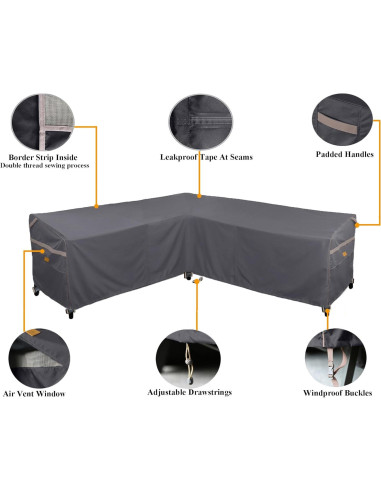 Cubierta de Sofá de Patio Garden Balsam 85" V Gris Oscuro