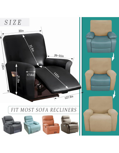 Funda de sofá reclinable JOKIVTOU 1/2/3 asientos impermeable