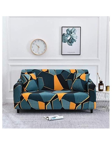 Funda de Sofá Estirable MIDODO 2 Plazas Patrón Geométrico