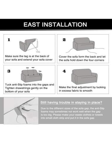 Funda de Sofá Estirable MIDODO 2 Plazas Patrón Geométrico