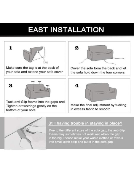 Funda de Sofá Estirable MIDODO 2 Plazas Patrón Geométrico