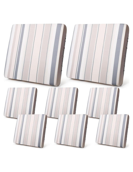 Funda de Cojín Estirable Newwiee 8 Pcs Gris Beige