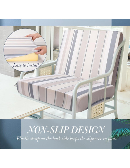 Funda de Cojín Estirable Newwiee 8 Pcs Gris Beige