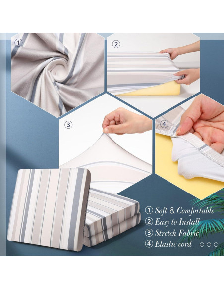 Funda de Cojín Estirable Newwiee 8 Pcs Gris Beige