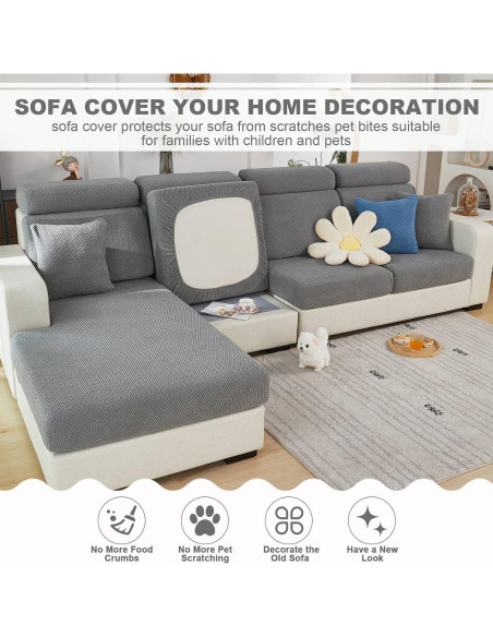 Funda de Sofá Universal MIFXIN Gris Tejido Antideslizante