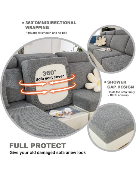 Funda de Sofá Universal MIFXIN Gris Tejido Antideslizante