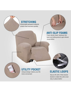 Funda de Sillón Reclinable H.VERSAILTEX Arena Antideslizante 2