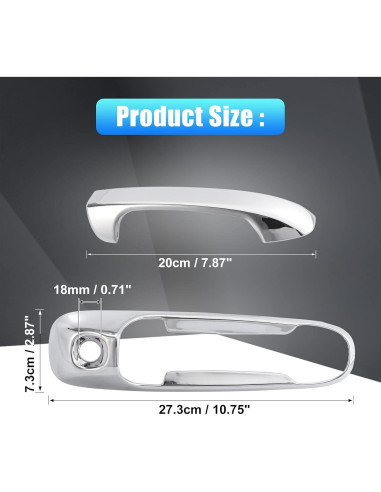 Cubierta de Manija de Puerta Exterior X AUTOHAUX 4 Pcs ABS
