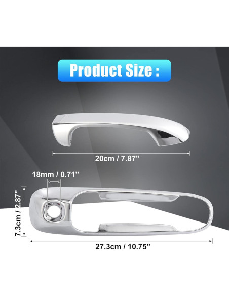 Cubierta de Manija de Puerta Exterior X AUTOHAUX 4 Pcs ABS