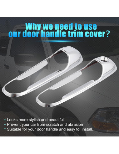 Cubierta de Manija de Puerta Exterior X AUTOHAUX 4 Pcs ABS