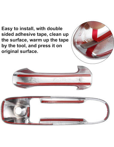 Cubierta de Manija de Puerta Exterior X AUTOHAUX 4 Pcs ABS