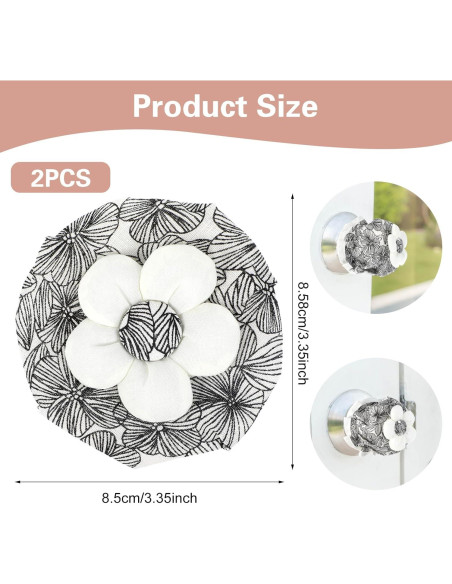 Cubiertas de pomo de puerta LLOUSSAK 2 piezas floral 8.5 cm
