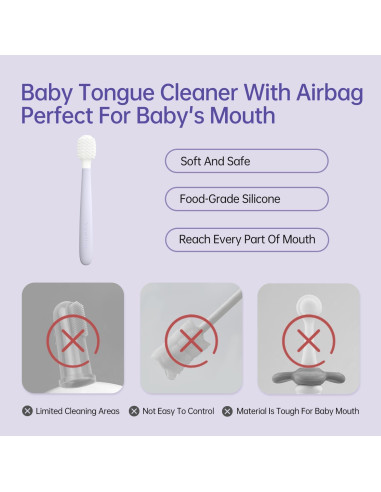 Raspador de Lengua para Bebés Tongueclear Tonkidbrush 360