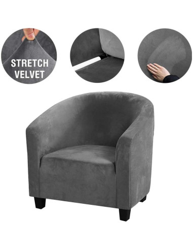 Funda de Silla Tubular MIFXIN Gris de Spandex Elástico