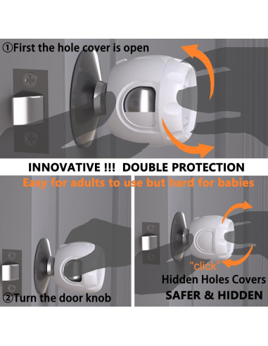 Cubierta de Seguridad para Pomos de Puerta HEOATH - 4 Unidades