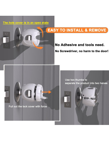 Cubierta de Seguridad para Pomos de Puerta HEOATH - 4 Unidades