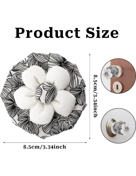 Cubiertas de pomo de puerta Sliverdew 2 Pcs Algodón Negro