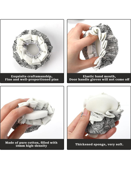 Cubiertas de pomo de puerta Sliverdew 2 Pcs Algodón Negro