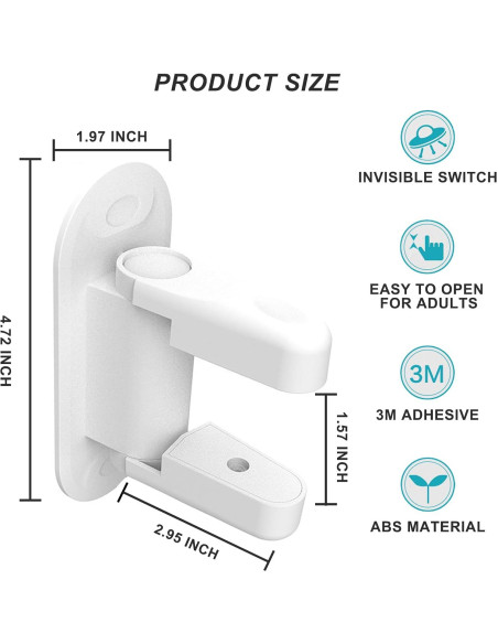 Cerradura de Palanca Matenf para Puertas a Prueba de Niños - 2 Unidades