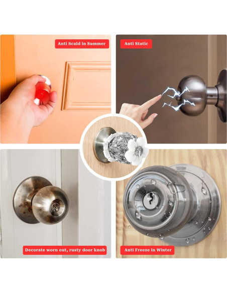 Cubiertas de pomo de puerta Sliverdew 2 Pcs Algodón Negro