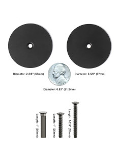 Placa de Cubierta Agujero Puerta Naubea 2.5" Negro Mate 2