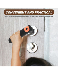 Cubierta de Mango de Puerta Silicona COHEALI Negra 14.4x5.2cm 2