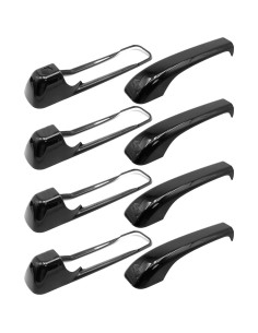 Cubiertas de Manija de Puerta Brillante Negra Anxingo 4 Pcs 2