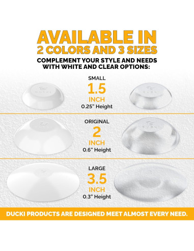 Protector de Pared Ducki | 4 Tapones de Goma Transparentes