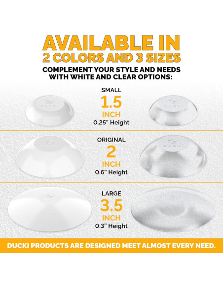 Protector de Pared Ducki | 4 Tapones de Goma Transparentes