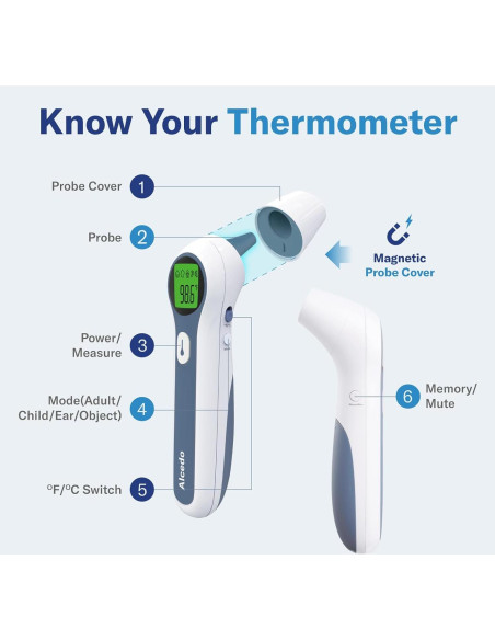 Termómetro Digital Infrarrojo Alcedo para Frente y Oído