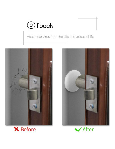 Protectores de Pared Efbock Silicona Blanca 6 Piezas