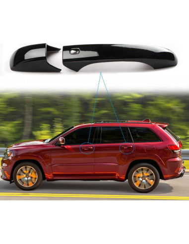 Cubierta de Manija de Puerta DLOVEG Negra para Grand Cherokee 2011-2021