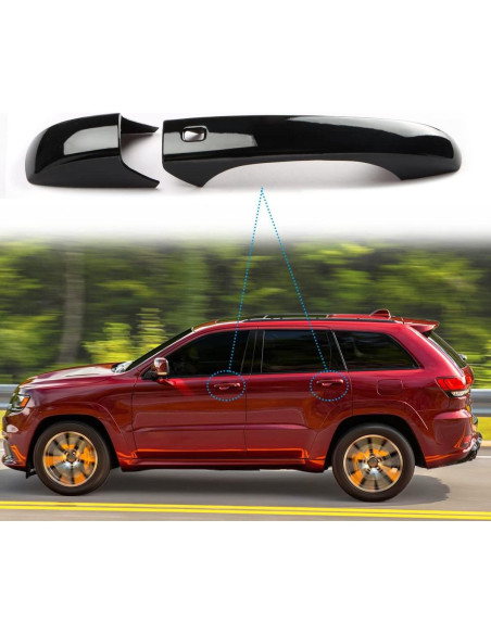 Cubierta de Manija de Puerta DLOVEG Negra para Grand Cherokee 2011-2021
