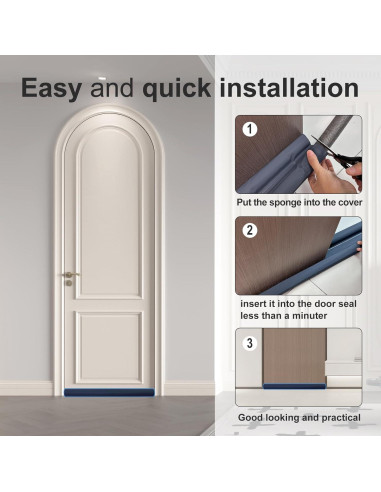 Tope de Draft para Puerta yfrwgtdbn Ajustable 96,5 cm Gris