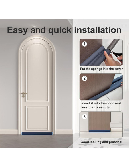 Tope de Draft para Puerta yfrwgtdbn Ajustable 96,5 cm Gris