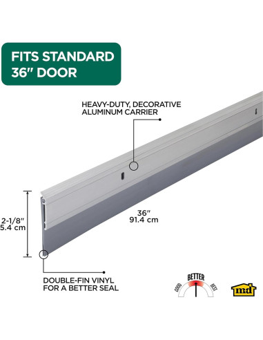 Barrera de Puerta M-D 91 cm Aluminio y Vinilo Plata