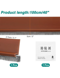 Barrera de Puerta uxcell 100 cm x 5 cm Aislante Marrón 2