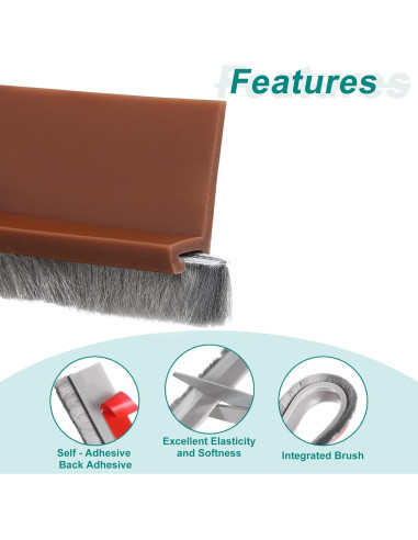 Barrera de Puerta uxcell 100 cm x 5 cm Aislante Marrón