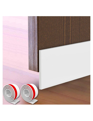 Barrera de Puerta Tapón de Corrientes de Aire 10 cm x 99 cm Blanco