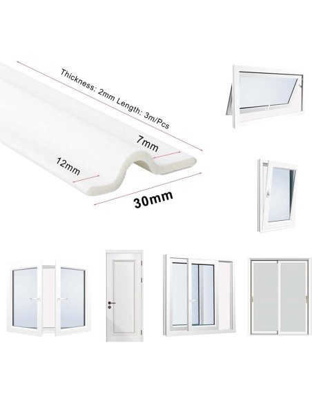 Tapon de Draft Autoadhesivo Cuysfead 196 cm Blanco