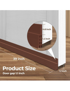 Sellador de Draft Ohuhu para Puertas 99 cm Marrón Aislante 2